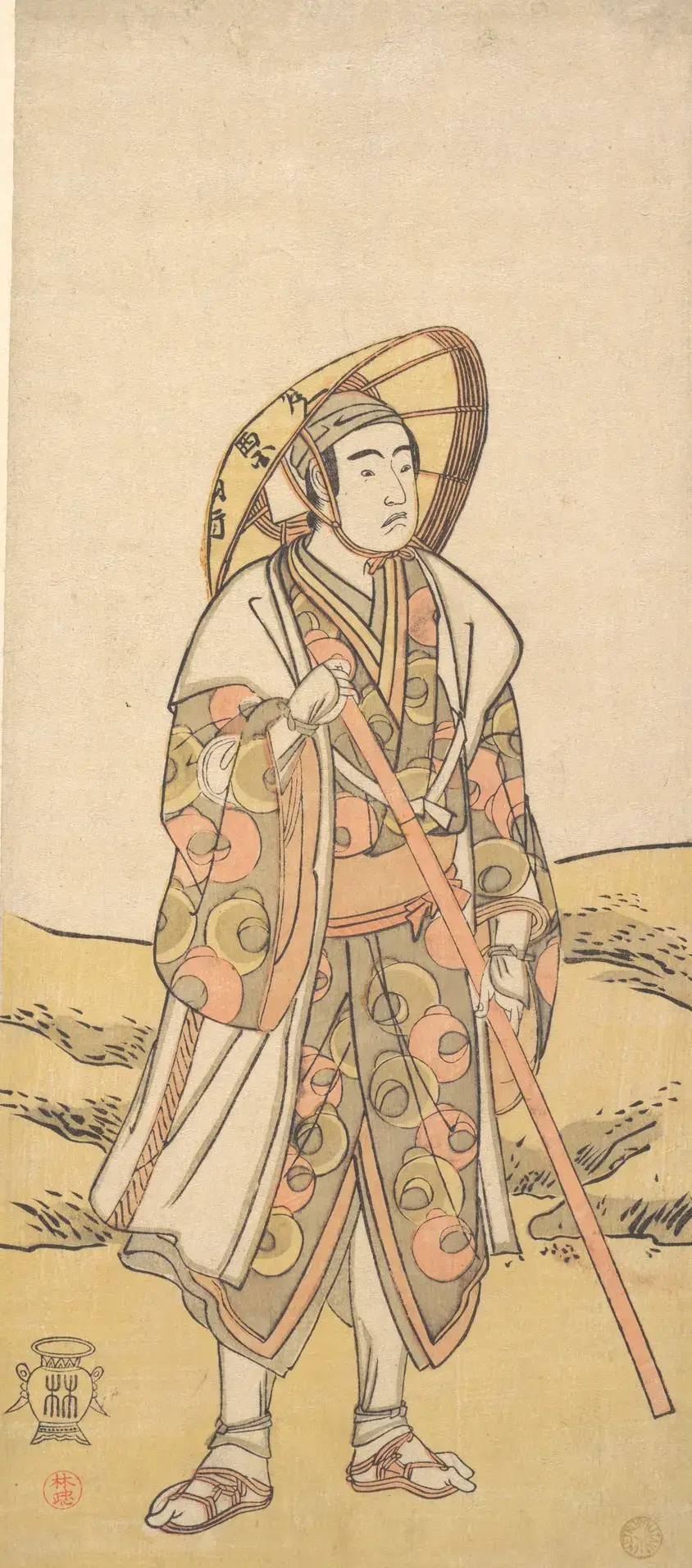 The Actor Sawamura Sōjūrō III as the Kumano Pilgrim Jissaku, actually Taira no Shigemori | Katsukawa Shunshō 勝川春章 - 浮世繪畫廊