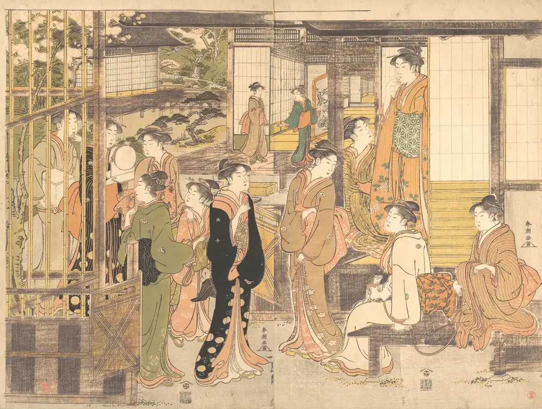 Parody of the Episode of the Third Princess (Modoki Onna San no Miya) | Katsukawa Shunchō - 浮世繪畫廊
