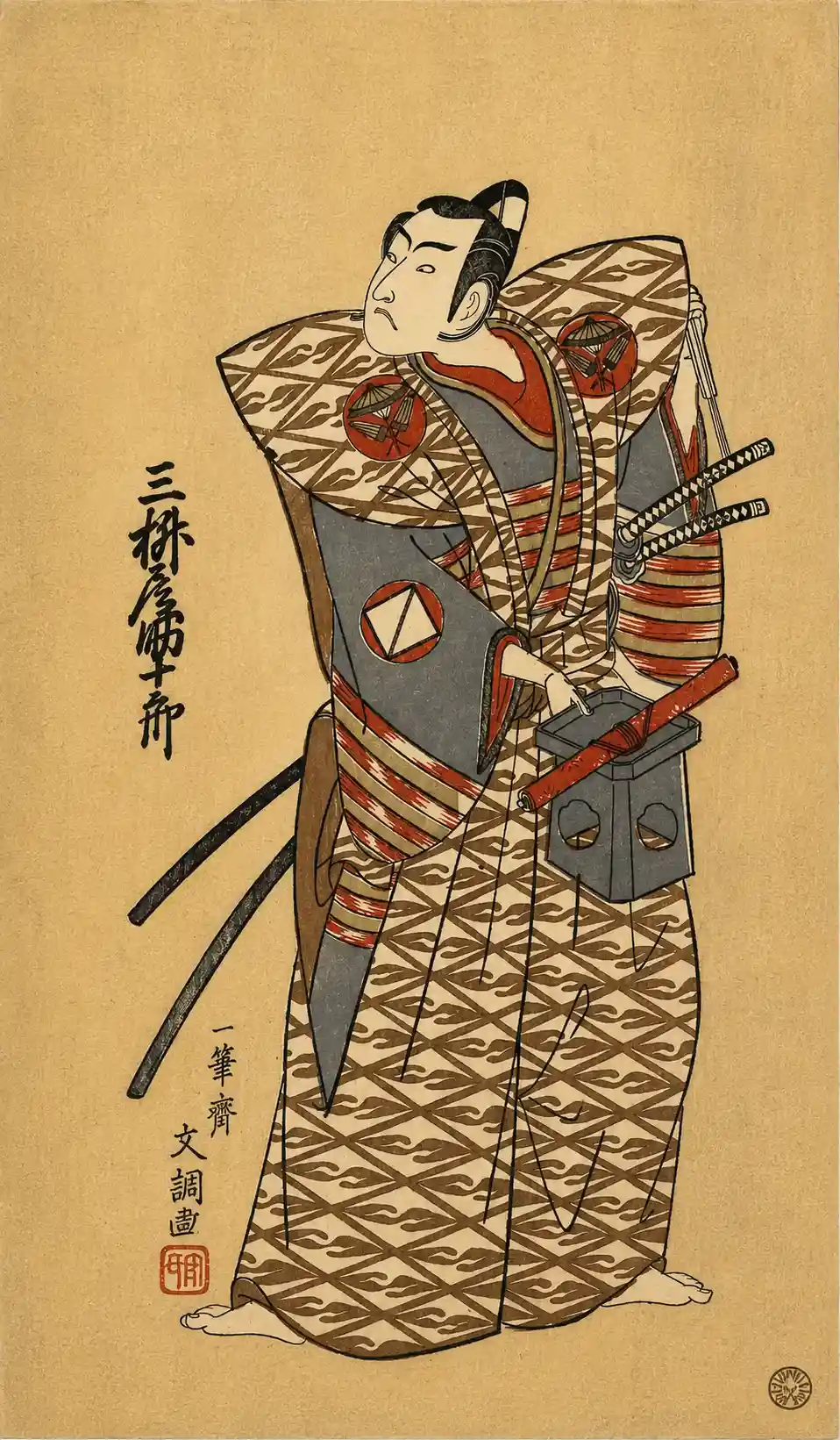 Mimasuya Sukejuro as a Samurai Attired in Kamishimo