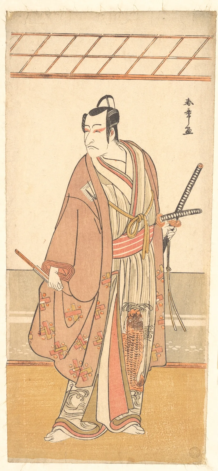 The Actor Ichikawa Danjuro V as a Samurai Attired in a Purple Haori (Coat)