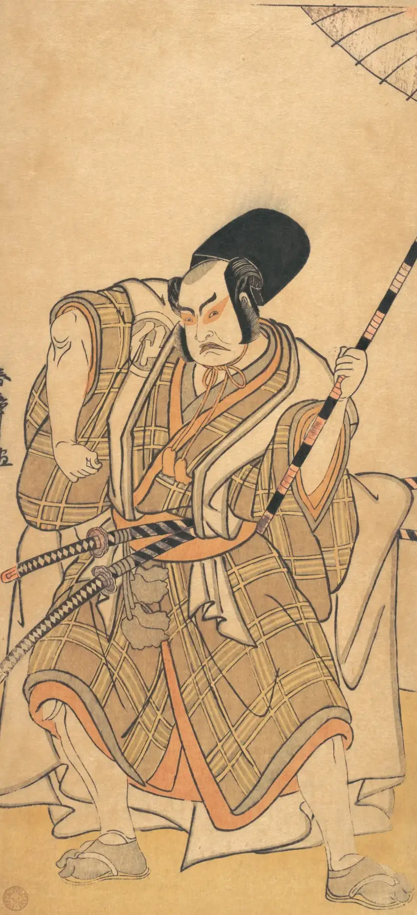 The Actor Nakamura Sukegorō II as a Samurai Disguised as a Shichō or Attendant at a Shinto Shrine