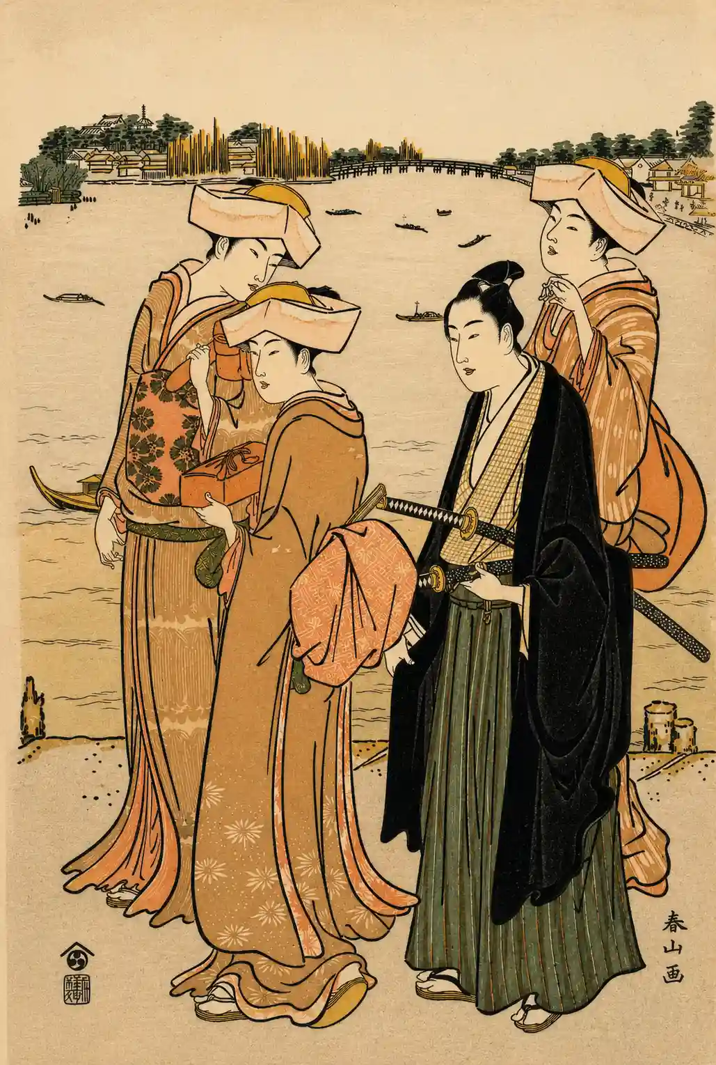 A Young Samurai and Three Women