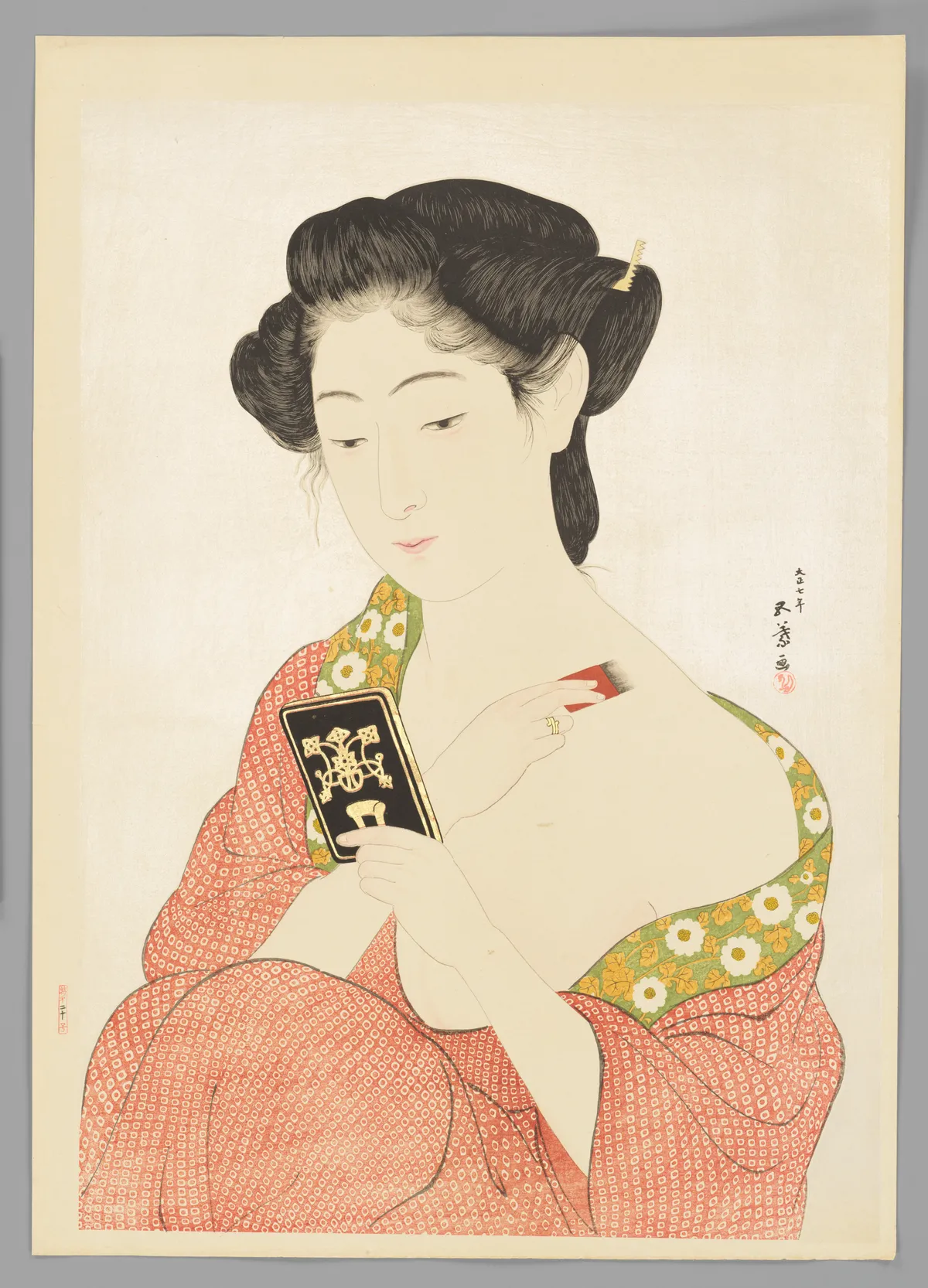 Woman Applying Makeup | Hashiguchi Goyō - 浮世繪畫廊