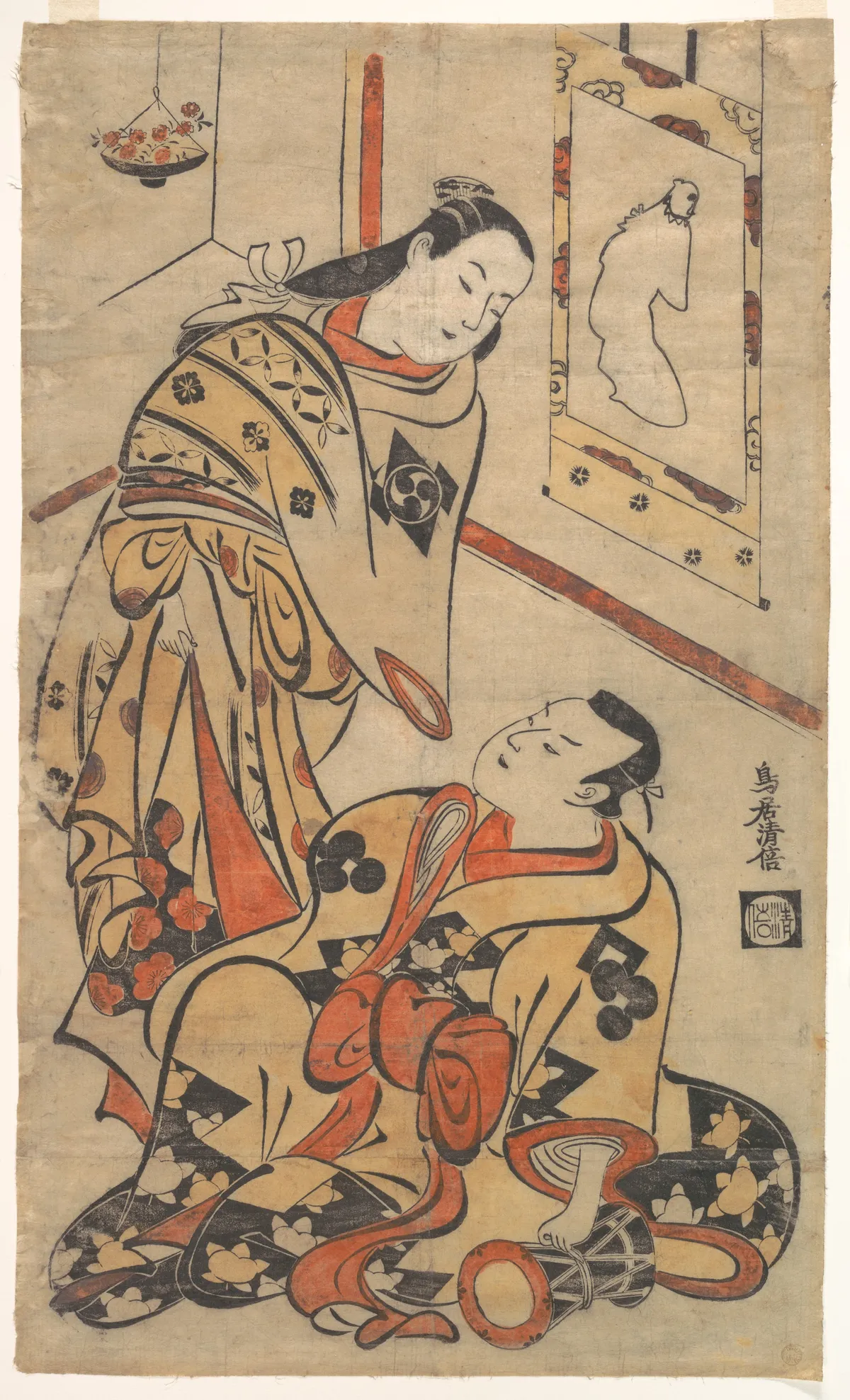 Kabuki Actors Nakamura Gentaro and Ikushima Shingoro | Torii Kiyomasu I - 浮世繪妖怪與怪談幽靈畫廊
